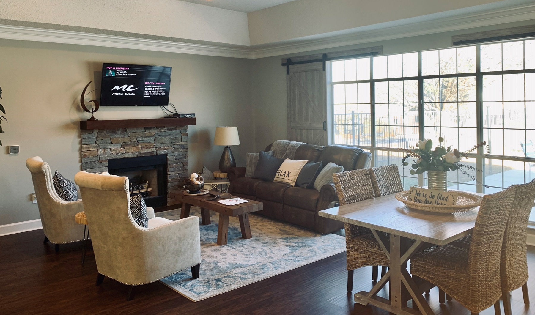 Clubroom Beautiful Clubroom with Lounge Seating and Flat Screen TV